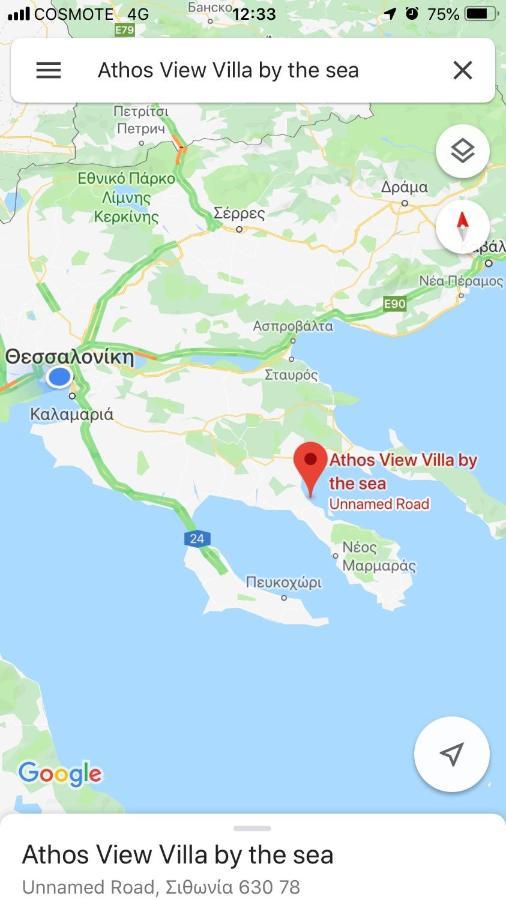 Athos View Villa By The Sea Ормос Пангиас Екстериор снимка
